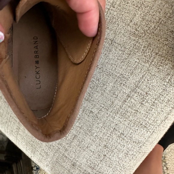 Lucky Brand Idril Brown Leather Lace Up & Side Zip Booties Size 7 - Picture 7 of 8